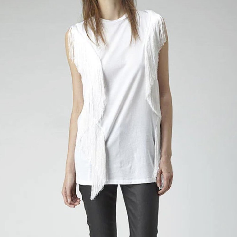 Acne Studios Zone Fringe Sleeveless Tee